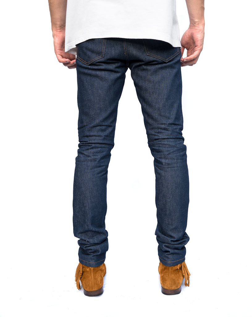 Men's 13oz Japanese Selvedge Denim Jeans in Rinse Wash Denim | Sunspel